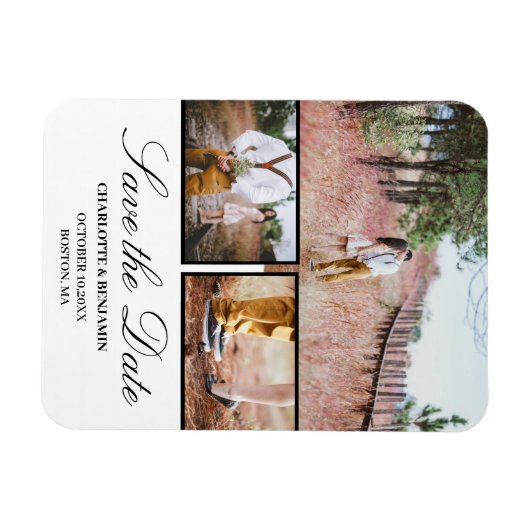 Foto Collage Wedding Save the Date Magnet (Horizontal)