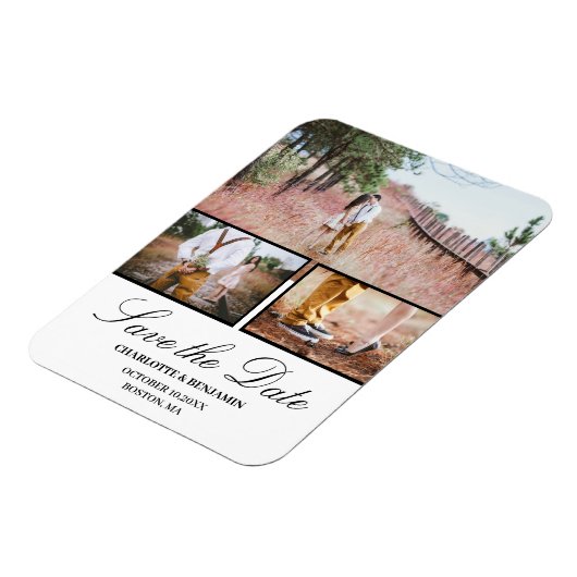 Foto Collage Wedding Save the Date Magnet (Linke Seite)