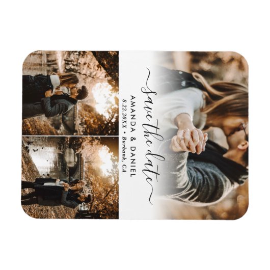 Foto Collage Wedding Save the Date Magnet (Horizontal)