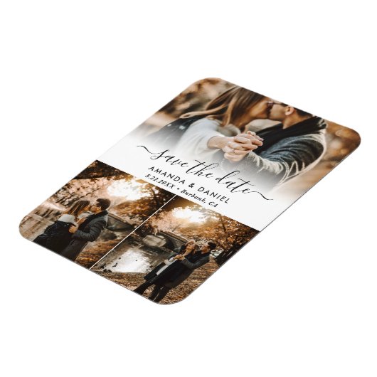 Foto Collage Wedding Save the Date Magnet (Linke Seite)