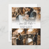 Foto Collage Wedding Save the Date Postkarten (Vorne/Hinten)