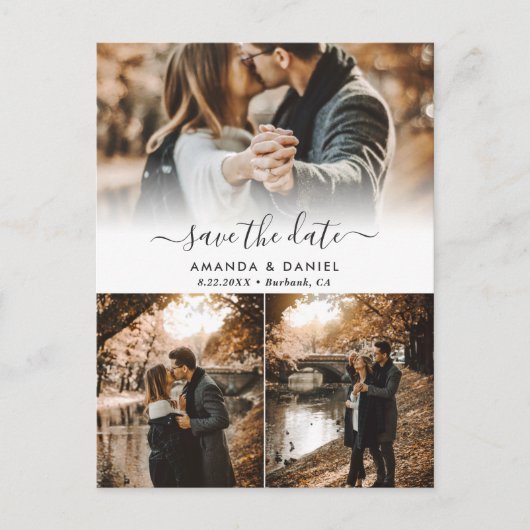 Foto Collage Wedding Save the Date Postkarten (Vorderseite)