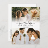 Foto Collage Wedding Save the Date Postkarten (Vorne/Hinten)