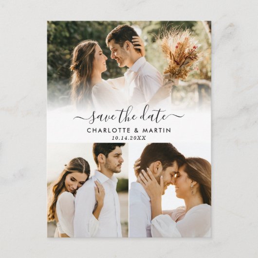 Foto Collage Wedding Save the Date Postkarten (Vorderseite)