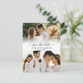 Foto Collage Wedding Save the Date Postkarten (Stehend Vorderseite)