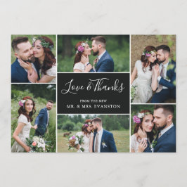 Foto Collage Wedding Vielen Dank Flachkarte | Ebon Dankeskarte