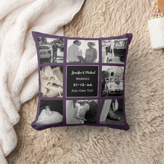 FOTO COLLAGE Wedding Vow Erneuerung oder Jubiläum  Kissen (Decke)