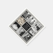 FOTO COLLAGE Wedding Vow Renewal Jubiläum Grau Serviette (Ecke)