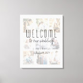 Foto Collage Wedding Willkommene Leinwand (Vorderseite)