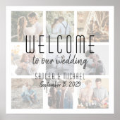 Foto Collage Wedding Willkommenszeichen Poster (Vorne)