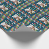 Foto Collage Weihnachten Regenbogen bunt hell Geschenkpapier (Ecke)