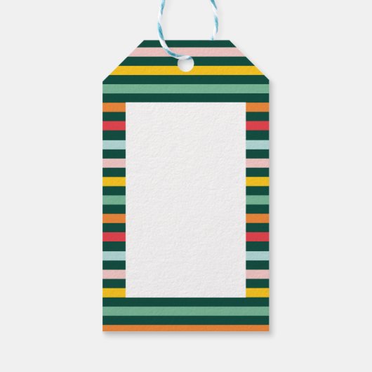 Foto Collage Weihnachten Regenbogen bunt hell ho Geschenkanhänger (Rückseite)