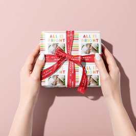 Foto Collage Weihnachten Regenbogen bunt hell ho Geschenkpapier