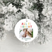 Foto Collage Weihnachten Regenbogen bunt hell ho Keramik Ornament