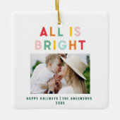 Foto Collage Weihnachten Regenbogen bunt hell ho Keramikornament (Vorderseite)