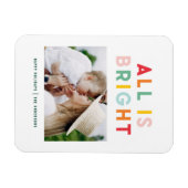 Foto Collage Weihnachten Regenbogen bunt hell ho Magnet (Horizontal)