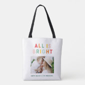 Foto Collage Weihnachten Regenbogen bunt hell ho Tasche (Rückseite)