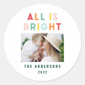 Foto Collage Weihnachten Regenbogen bunt hell Runder Aufkleber (Vorderseite)