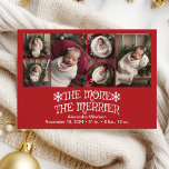 Foto Collage Weihnachts-Geburtserklärung Feiertagskarte<br><div class="desc">Feiern Sie die Ankunft Ihres Kleinen mit unserer Weihnachtsankündigung im Foto. Dieses elegante Design ermöglicht es Ihnen, die Freude an der Ankunft Ihres Neugeborenen während der Festsaison zu teilen und die Wärme von Weihnachten mit der Spannung der ersten Momente Ihres Babys zu verbinden. Die Ankündigung zeichnet sich durch eine wunderschöne...</div>