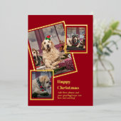 FOTO Collage Weihnachtskarte REAL GOLD FOIL Folieneinladung (Stehend vorne)