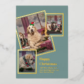 FOTO Collage Weihnachtskarte REAL GOLD FOIL Folieneinladung (Vorderseite)
