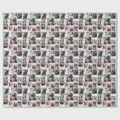 Foto Collage Weihnachtswrapping Paper Geschenkpapier (Flach)