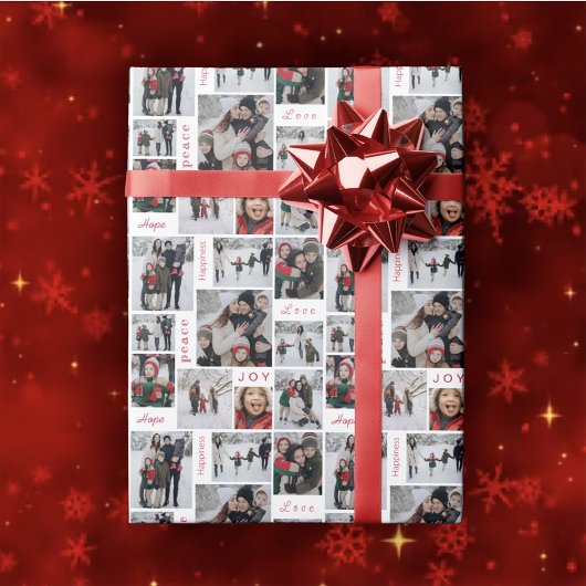 Foto Collage Weihnachtswrapping Paper Geschenkpapier