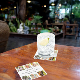 Foto Collage White Geburtstagsparty Rechteckiger Pappuntersetzer