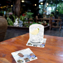 Foto Collage White Geburtstagsparty Rechteckiger Pappuntersetzer