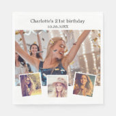 Foto Collage White Geburtstagsparty Serviette (Vorderseite)