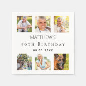 Foto Collage White Geburtstagsparty Serviette (Vorderseite)