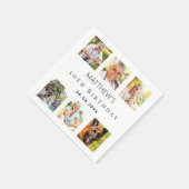 Foto Collage White Geburtstagsparty Serviette (Ecke)