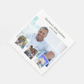 Foto Collage White Geburtstagsparty Serviette (Ecke)