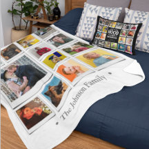 Foto Collage White Huge Fleece Blanket