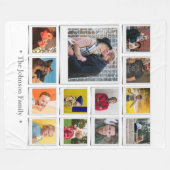 Foto Collage White Huge Fleece Blanket (Vorderseite (Horizontal))
