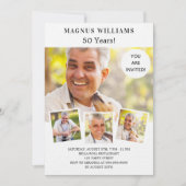 Foto Collage White Luxe Geburtstag Einladung (Vorderseite)