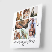 Foto Collage Wiedersehen perfekt Geschenk Quadratische Wanduhr (Winkel)