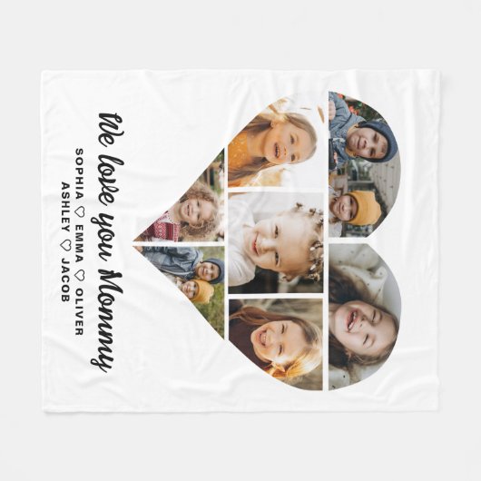 Foto Collage Wir Liebe Sie Mami Fleecedecke (Vorderseite (Horizontal))