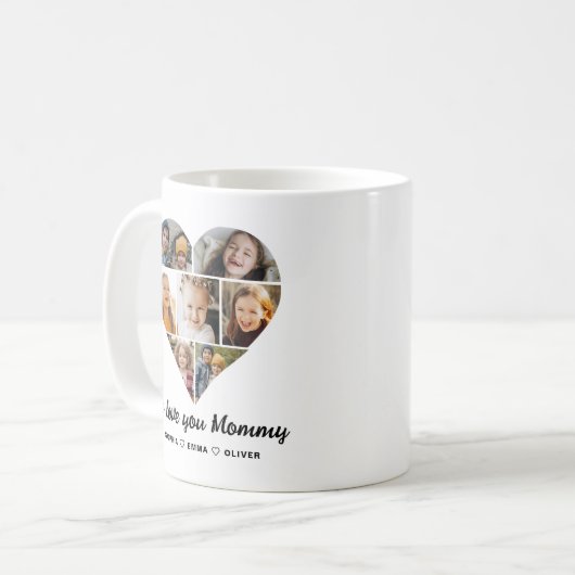 Foto Collage Wir Liebe Sie Mami Kaffeetasse (Vorderseite Links)