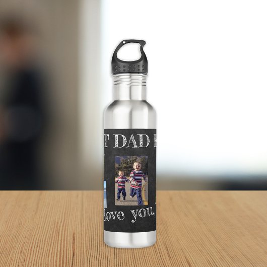 Foto Collage wir Liebe Sie Vater Vatertag Edelstahlflasche
