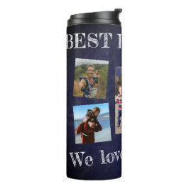 Foto Collage wir Liebe Sie Vater Vatertag Thermosbecher