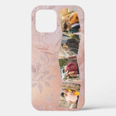 Foto Collage Zig Zag Rose Gold Leaf Horizontal Case-Mate iPhone Hülle (Rückseite)