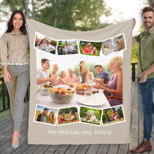 Foto Collage Zigzag Foto Neutraler Pilz Fleecedecke