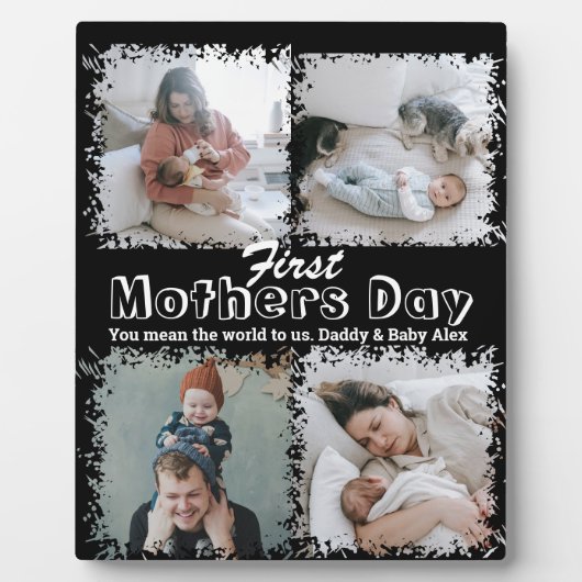 Foto Collage zum ersten Muttertag Fotoplatte (Vorderseite)