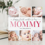 Foto Collage zum ersten Muttertag Fotoplatte<br><div class="desc">Elegante 1. Müttertagskarte mit dem Sprichwort "Happy First Mütter Day Mommy",  6 Fotos für Sie,  um durch Ihre eigenen zu ersetzen,  und den Namen der Kinder.</div>