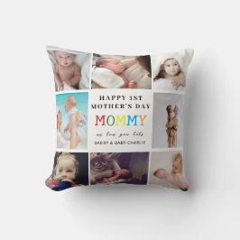 Foto Collage zum ersten Muttertag Kissen