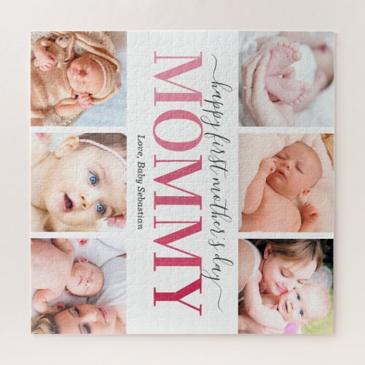 Foto Collage zum ersten Muttertag Puzzle (Horizontal)