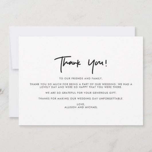 Foto Collage zum Hochzeitstag Dankeschön Karte (Rückseite)