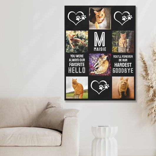 Foto-Collage zur Katzen-Erinnerung Leinwanddruck