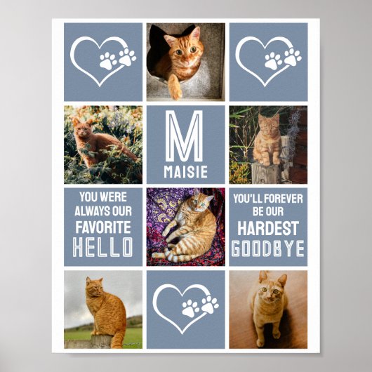 Foto-Collage zur Katzen-Erinnerung Poster (Vorne)